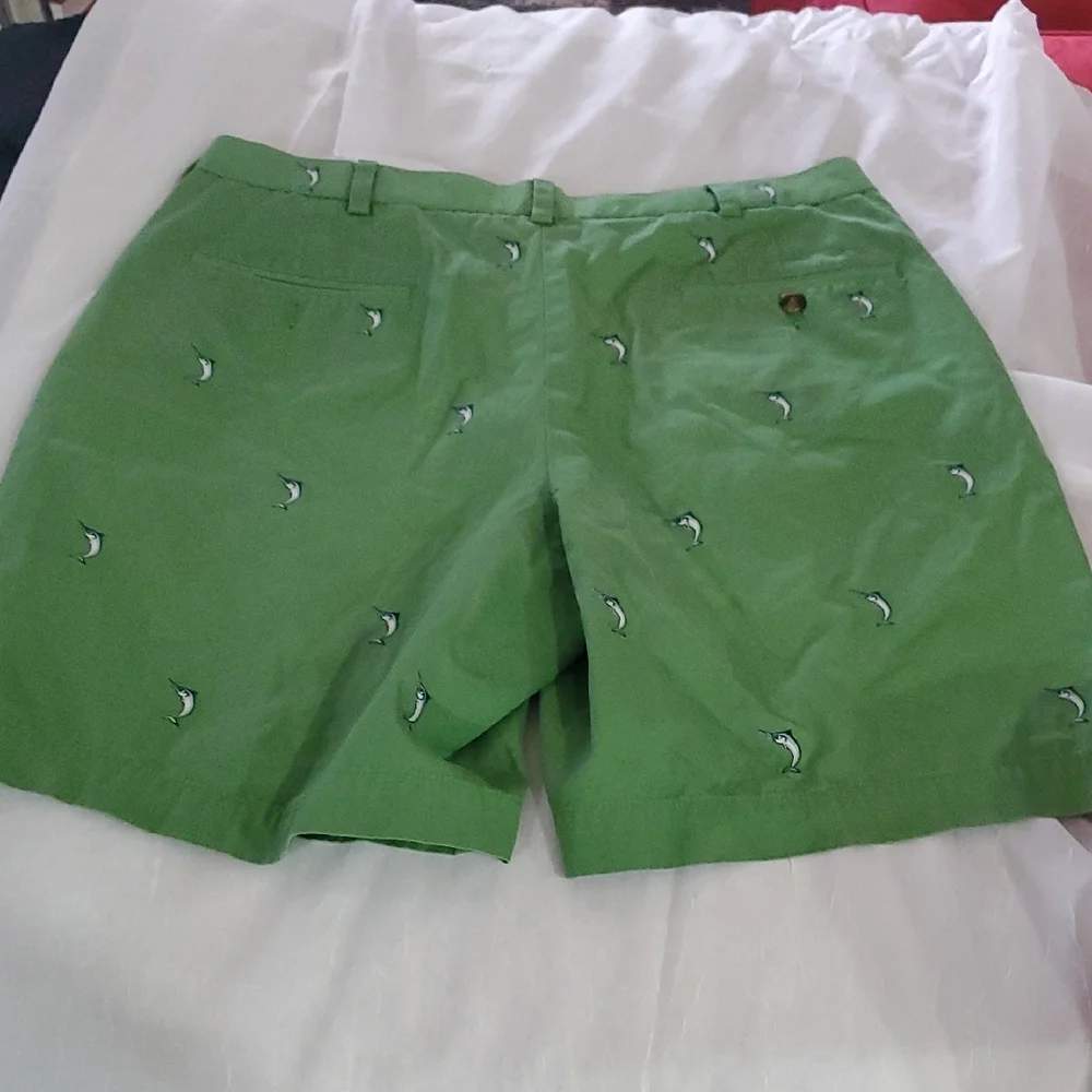 Brooks Brothers Green Men's Bermuda Shorts With Marlin Logo